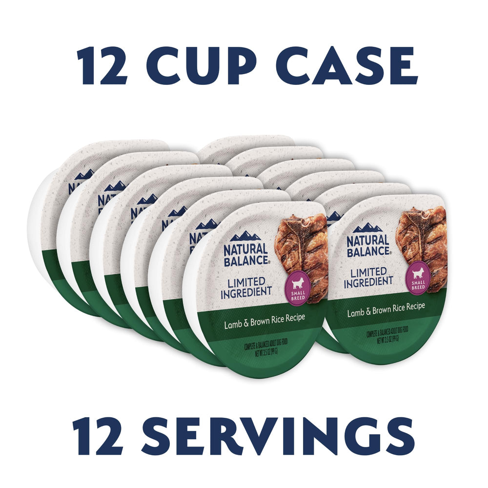 Natural Balance portion 3-5onces agneau riz brun – portion pratique pour petits chiens