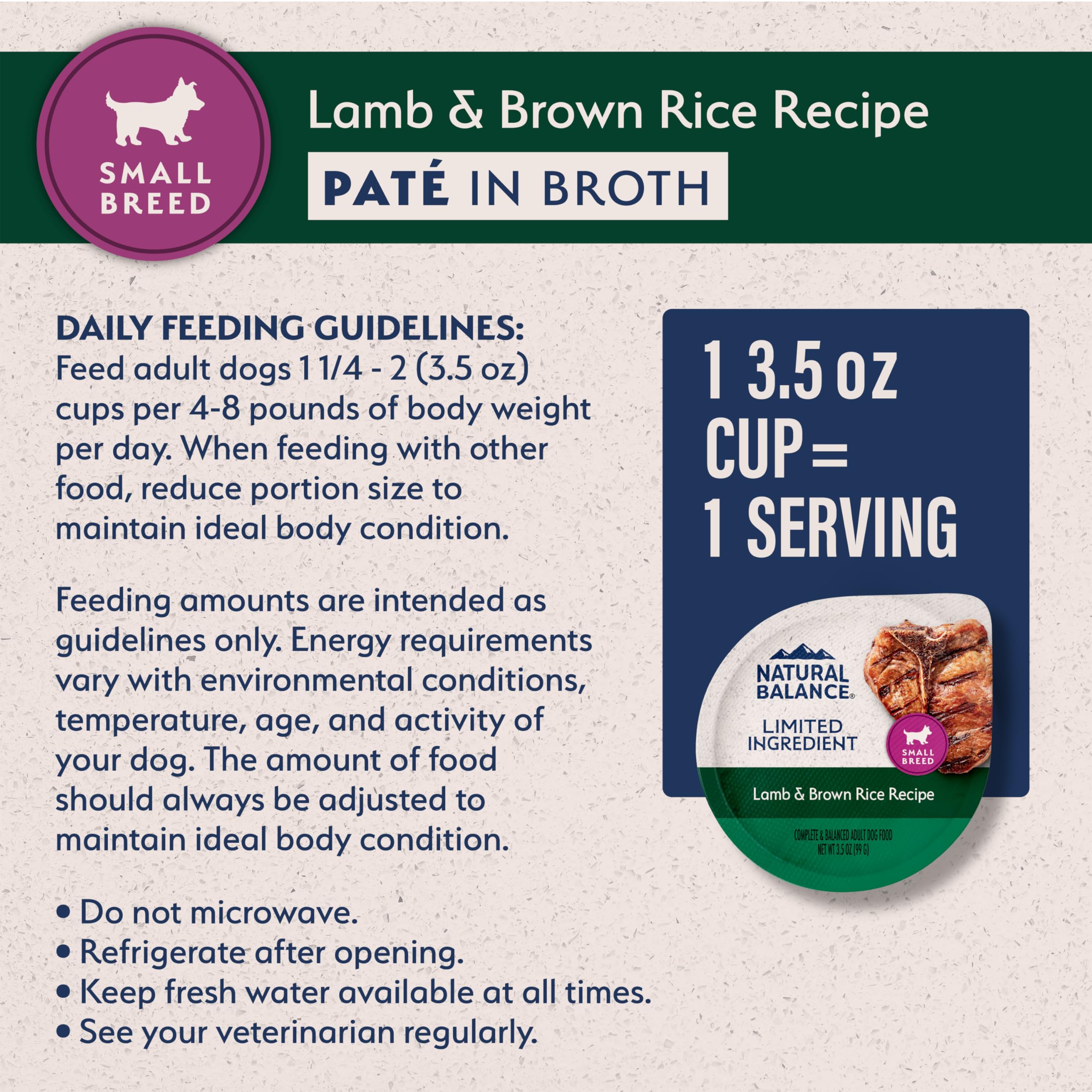 Natural Balance portions 3-5onces – repas pratique pour chiens adultes petits