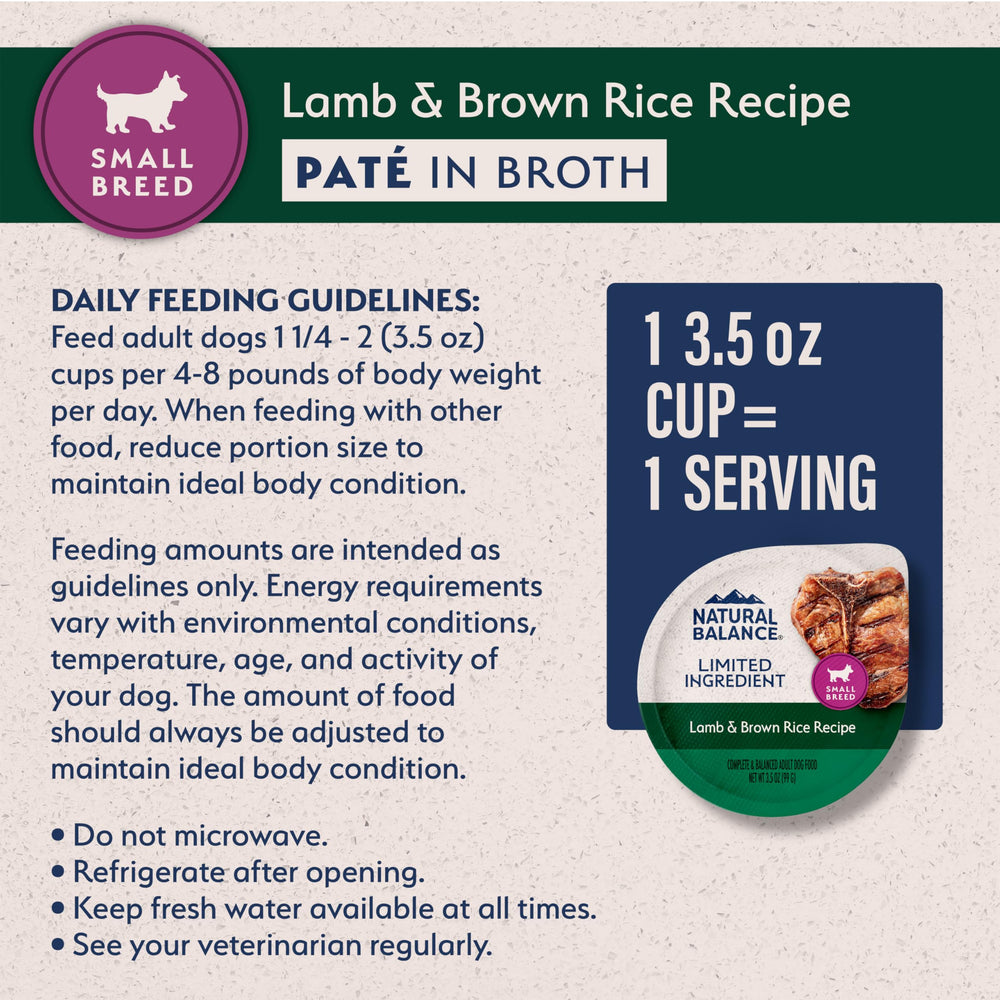 Natural Balance portions 3-5onces – repas pratique pour chiens adultes petits