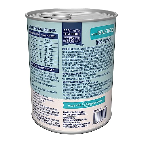 Ingrédients principaux Natural Balance poulet riz brun et légumes pour digestion douce