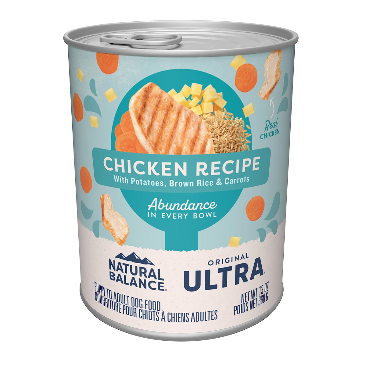 Natural Balance Original Ultra poulet et riz brun en canette 13oz, appétit garanti