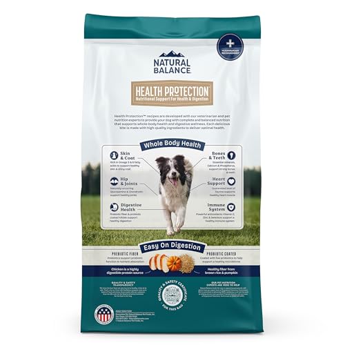 Natural Balance Health Protection : chien heureux grâce à une alimentation équilibrée.
