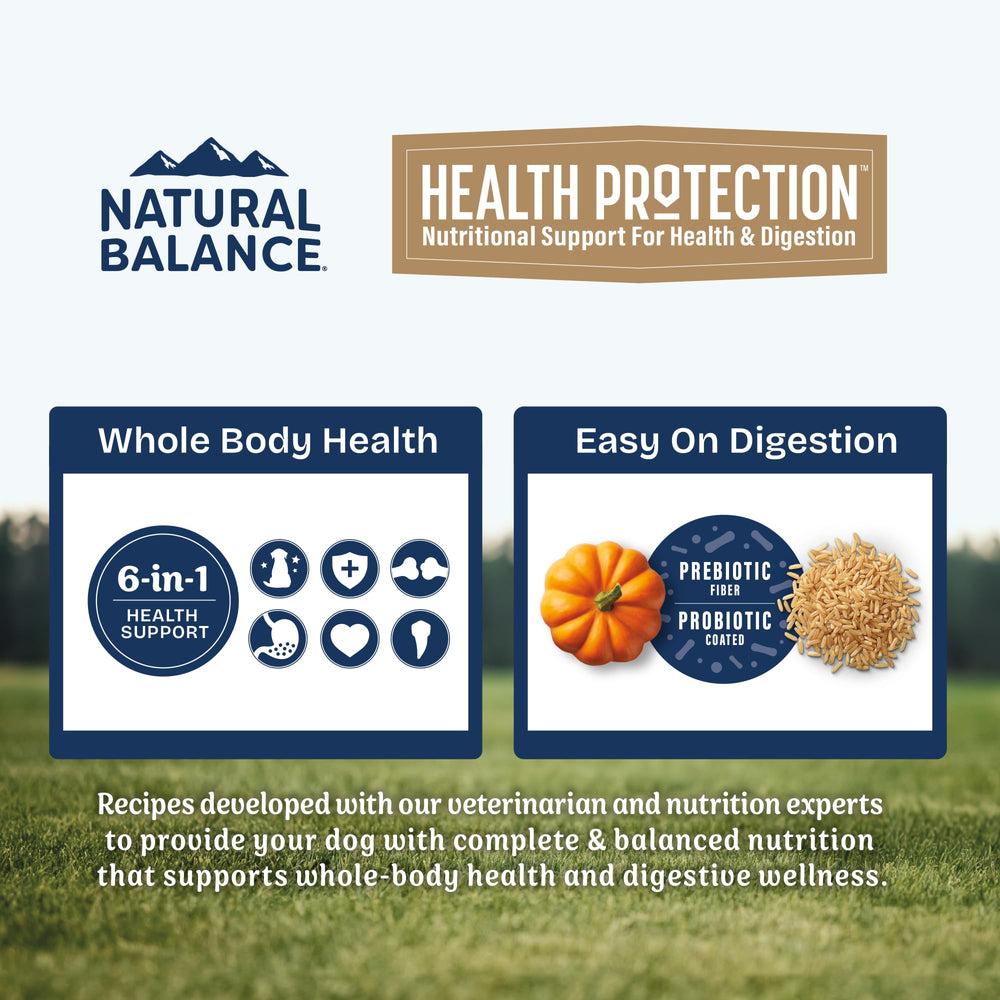 Natural Balance Protection Chiot – vitamines et minéraux pour soutenir l’immunité et la peau.