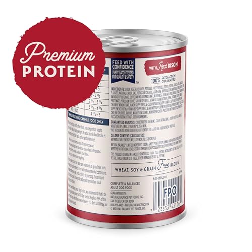 Natural Balance Reserve Bison et Patate Douce, conserve 13 oz, peau et pelage sains.