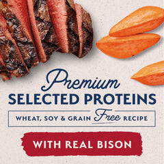 Natural Balance Reserve Bison et Patate Douce, recette sans céréales pour chiens adultes.