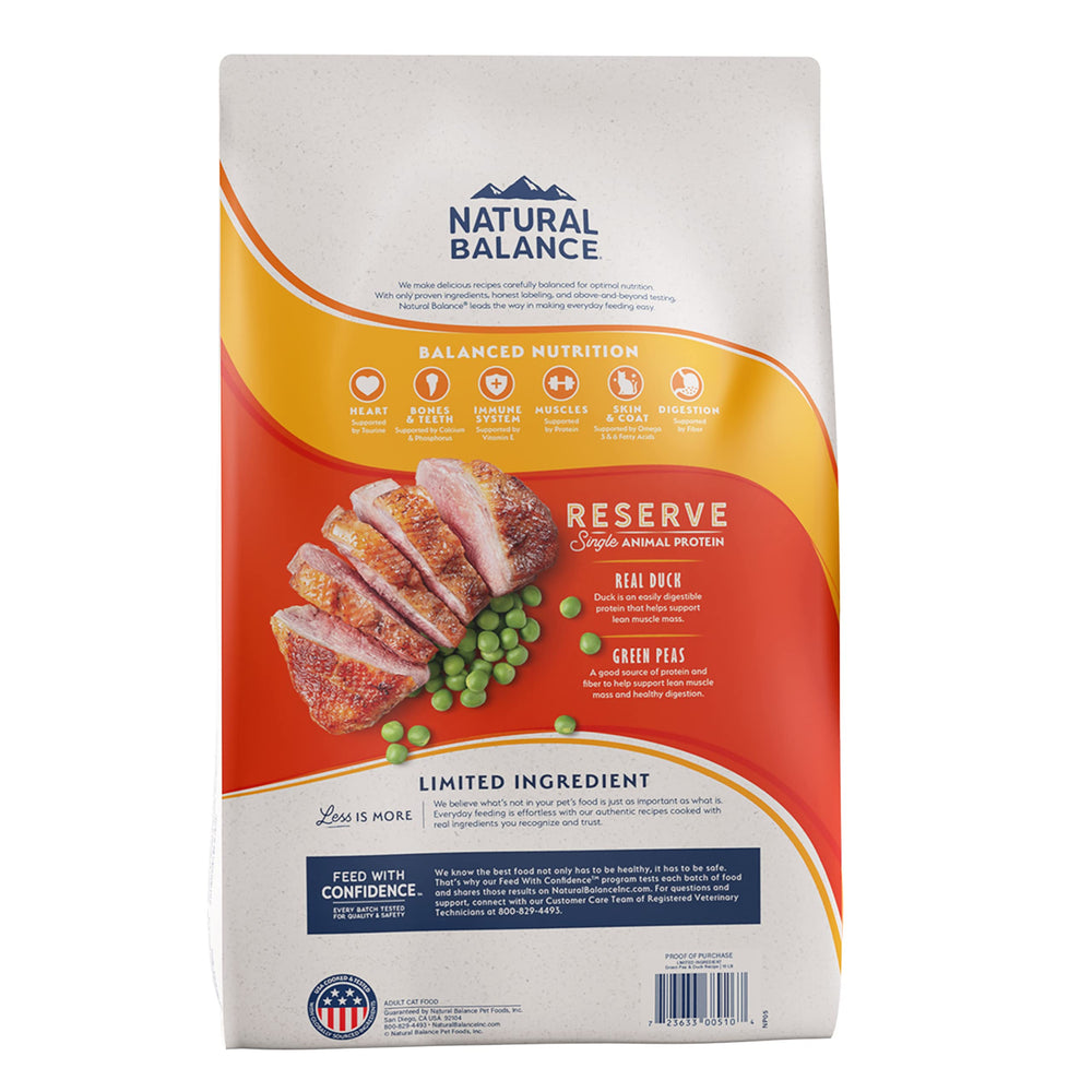 Natural Balance Reserve canard pois verts ingrédients simples pour digestion saine