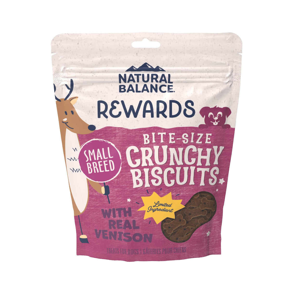 Natural Balance Rewards biscuits croquants emballage clair pour petit chien
