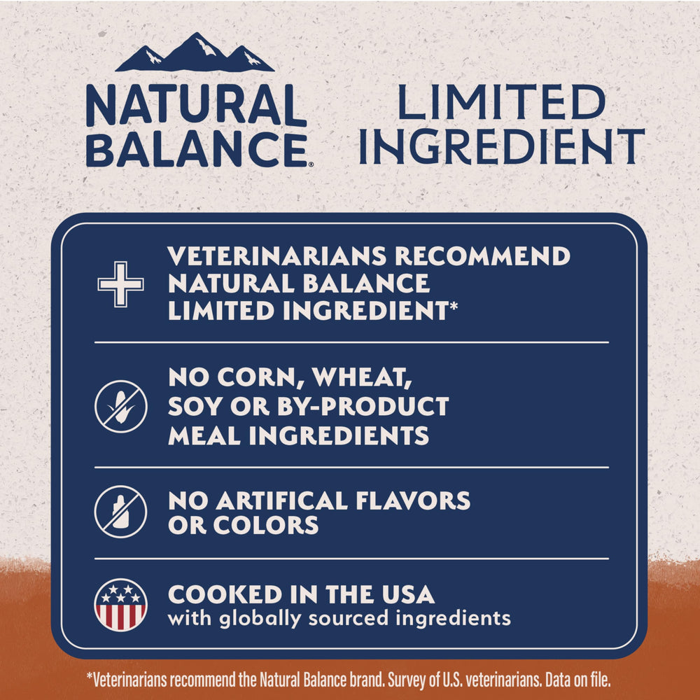 Natural Balance ingrédients-simples sans colorants ni arômes artificiels.