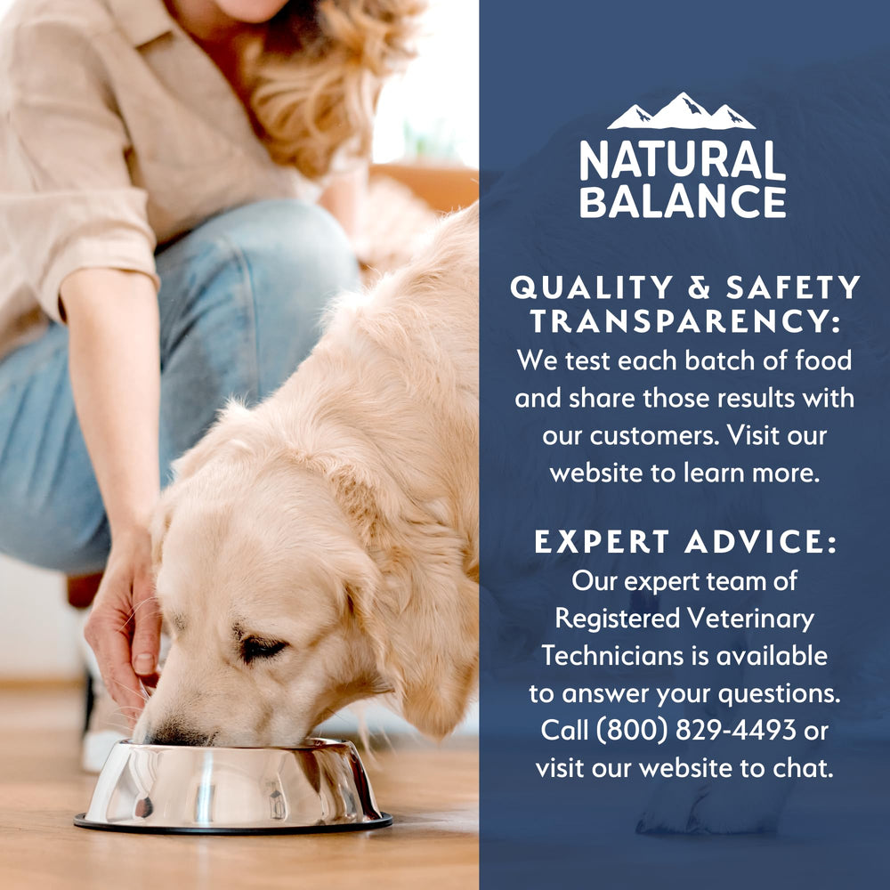Natural Balance Health Protection sans-céréales ni additifs artificiels: ingrédients naturels.