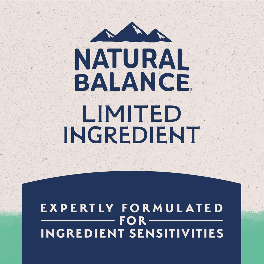 Natural Balance sans cereales, aliment simple pour chien sensible.