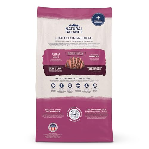 Natural Balance sans-cereales-soja-gluten — formule sans céréales pour chiens sensibles.