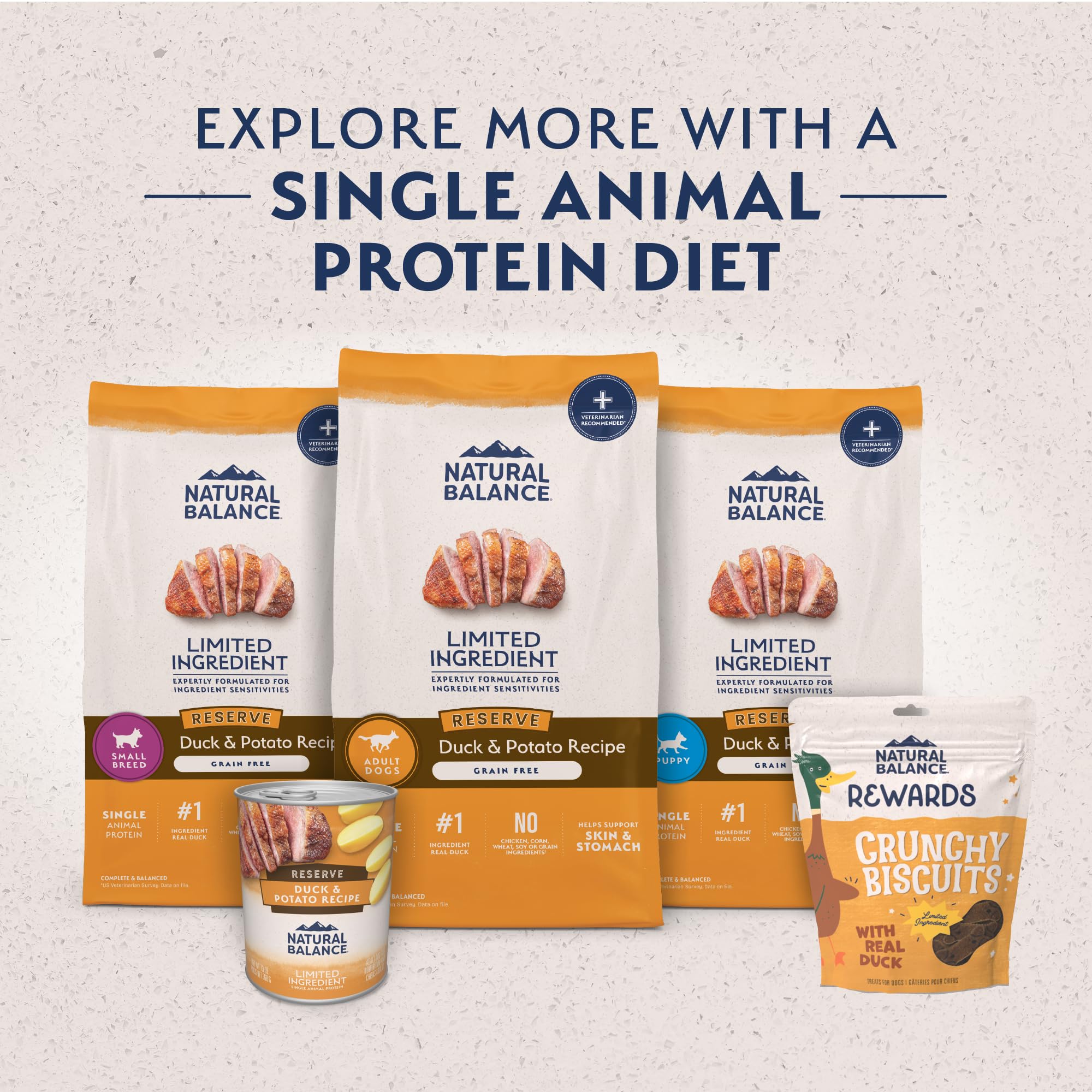 Natural Balance Canard Pomme de Terre, recette sans grains pour chiens sensibles