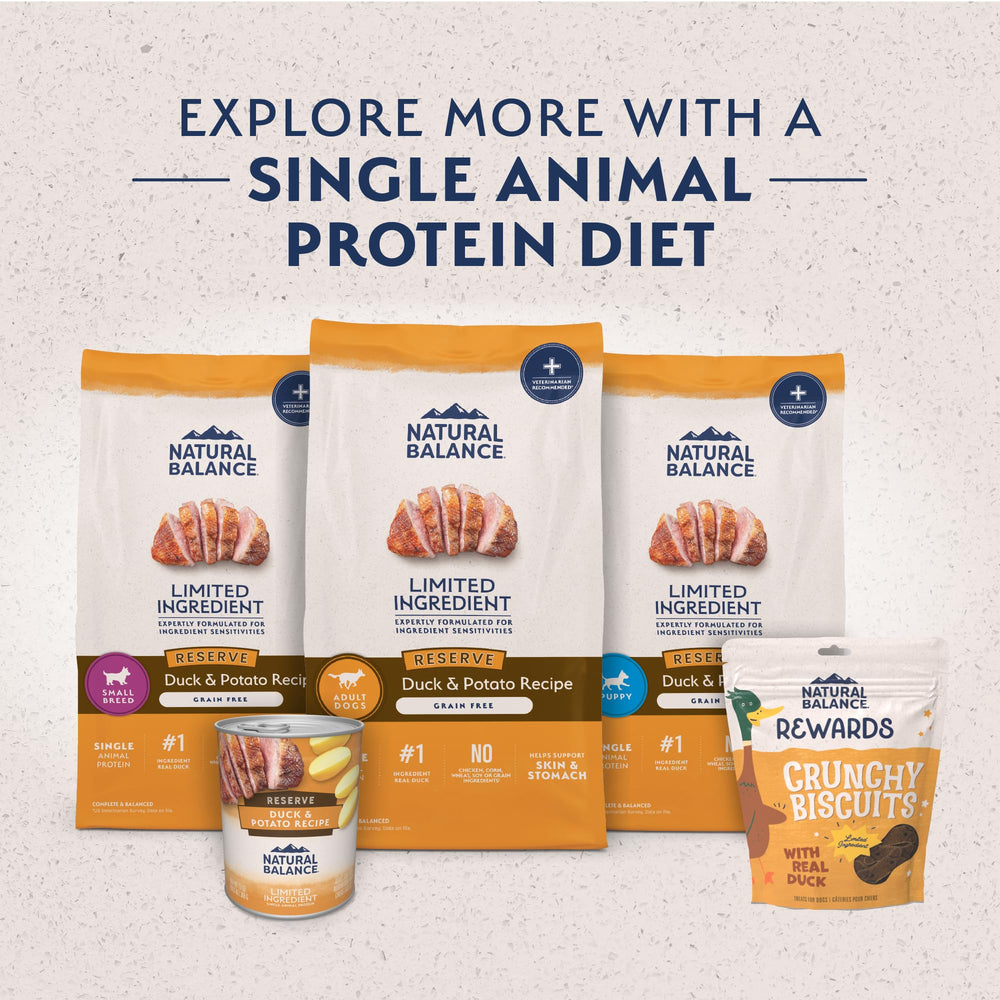 Natural Balance Canard Pomme de Terre, recette sans grains pour chiens sensibles