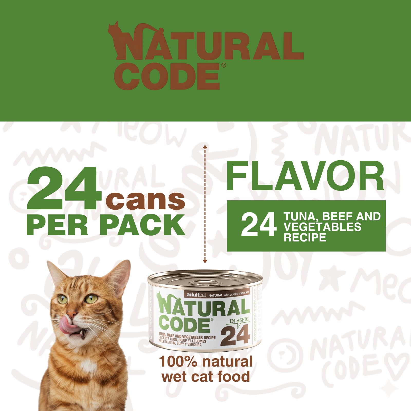 Natural Code — thon en aspic, pâtée humide apportant hydratation et saveur naturelle.