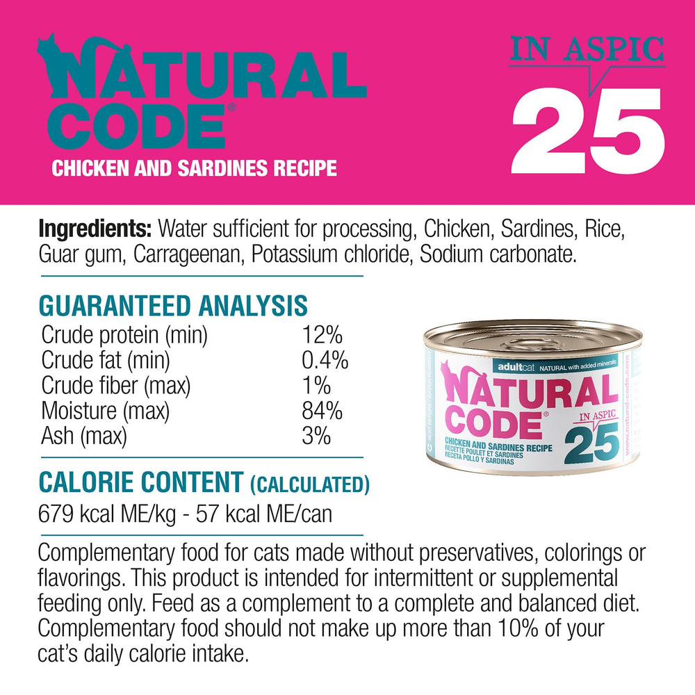 Natural Code recommandée alimentation simple et naturelle pour chats exigeants.