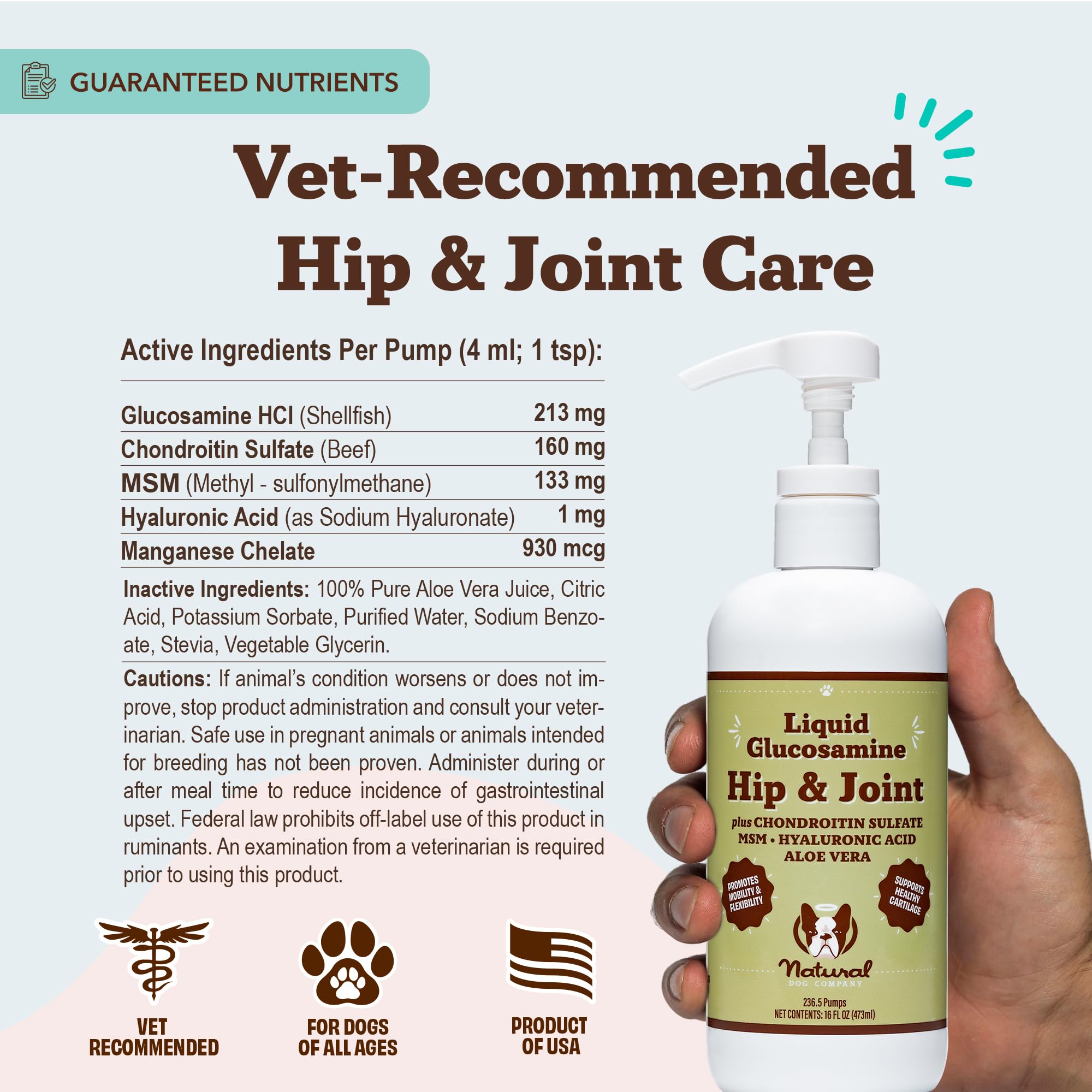 acide hyaluronique manganèse Natural Dog Company soutien articulation chien