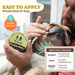 Ensemble soin Natural Dog Company: baume et lingettes pour plis.