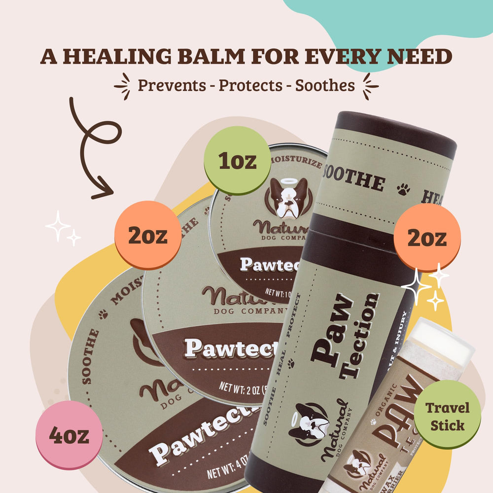 Ingrédients naturels Pawtection: soins quotidiens pour les pattes sensibles.