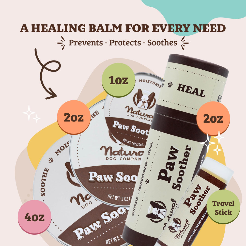 Natural Dog Company Paw Soother Balm utilisé au quotidien pour des pattes en bonne forme.