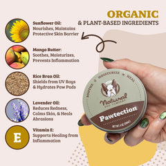 Natural Dog Company Pawtection protège contre neige et sel.