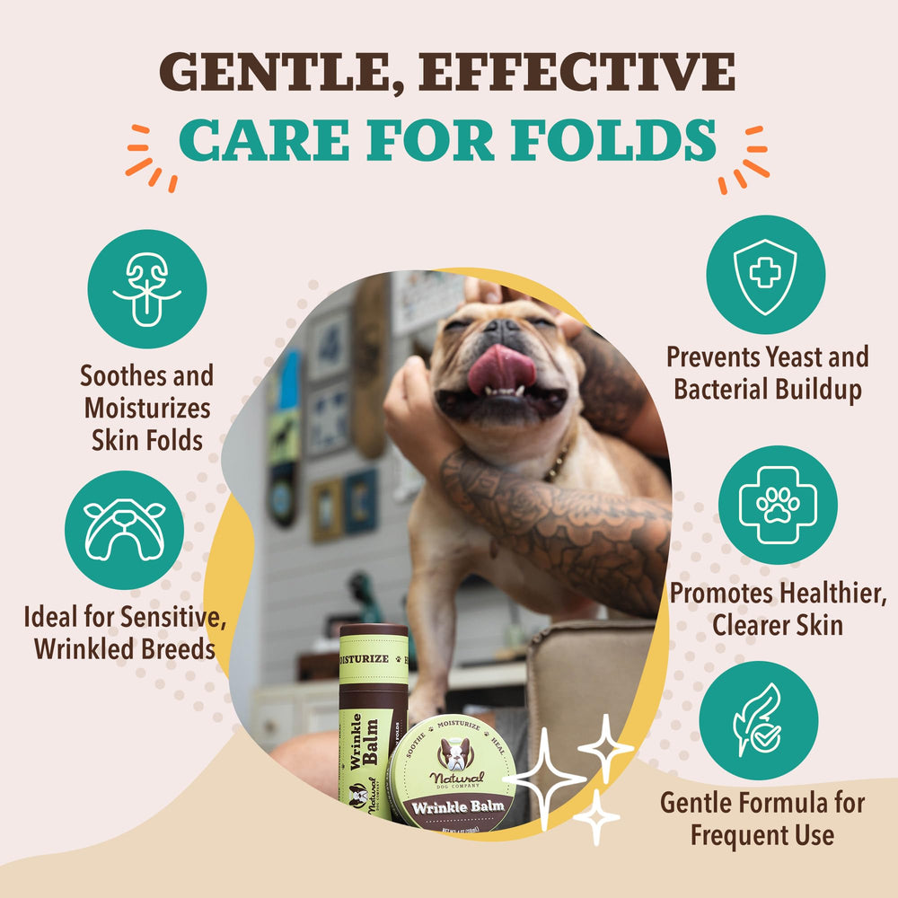 Protection des plis du chien contre infections avec le baume Natural Dog Company.