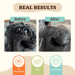 Application douce sur le nez avec Snout Soother Balm pour hydratation.