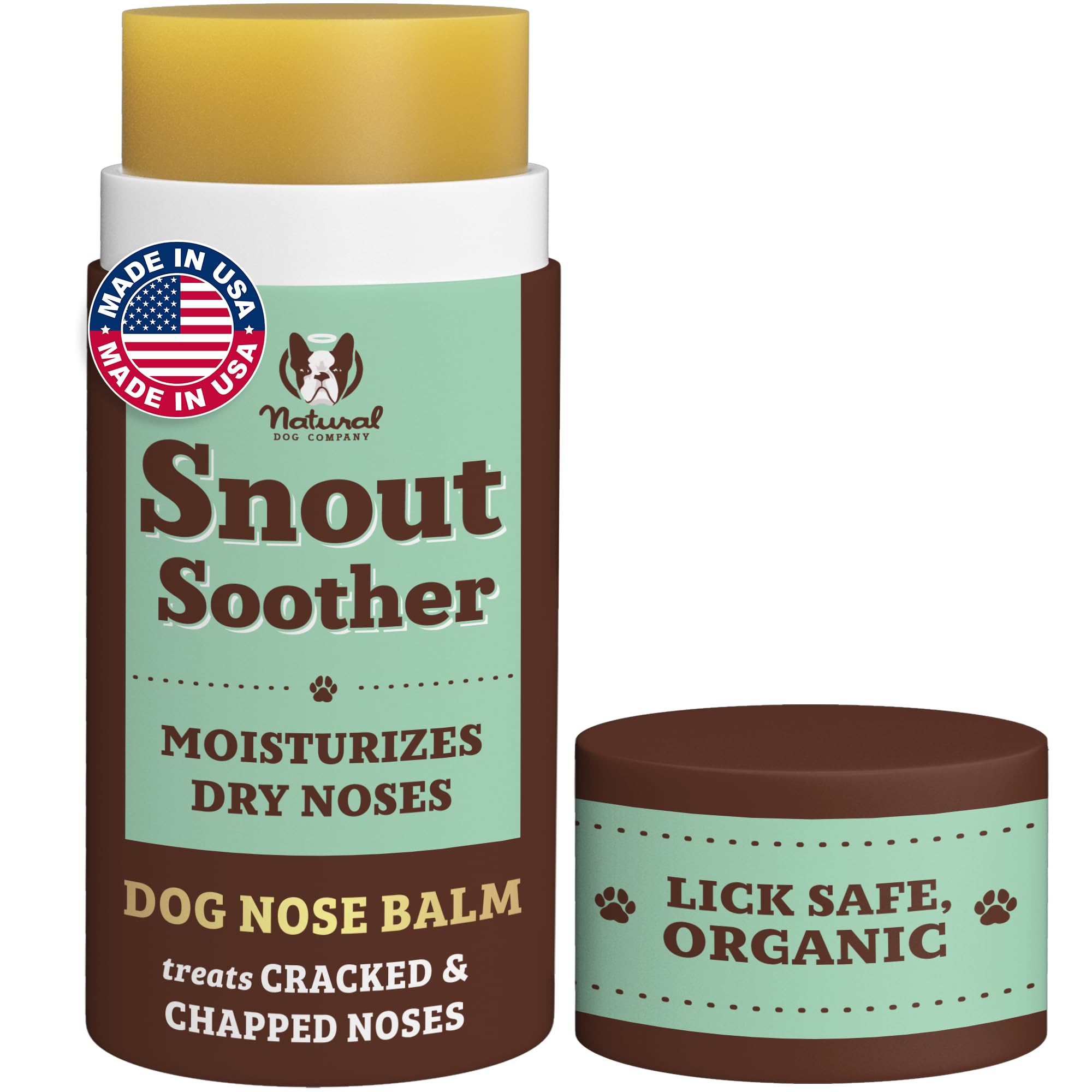 Natural Dog Company Snout Soother Balm – emballage pratique et sûr pour applications rapides.
