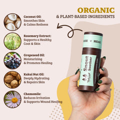 Natural Dog Company Snout Soother Balm – ingrédients naturels nourrissants pour la peau du nez.