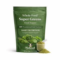 Natural Dog Company Super Greens, bouteille 8oz, apport nutritionnel quotidien pour chiens.