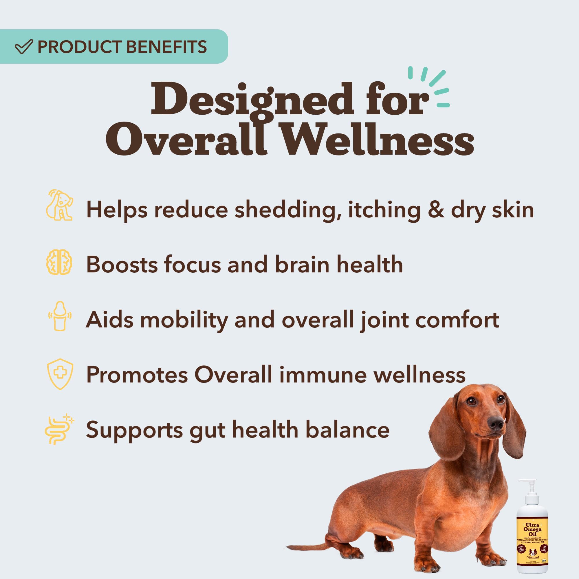 Natural Dog Company Ultra Omega Oil – gout agréable à incorporer dans les repas du chien.