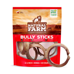 Natural Farm anneau en boeuf 3-4 po, 10 pièces, idéal pour mâchouillage et récompenses