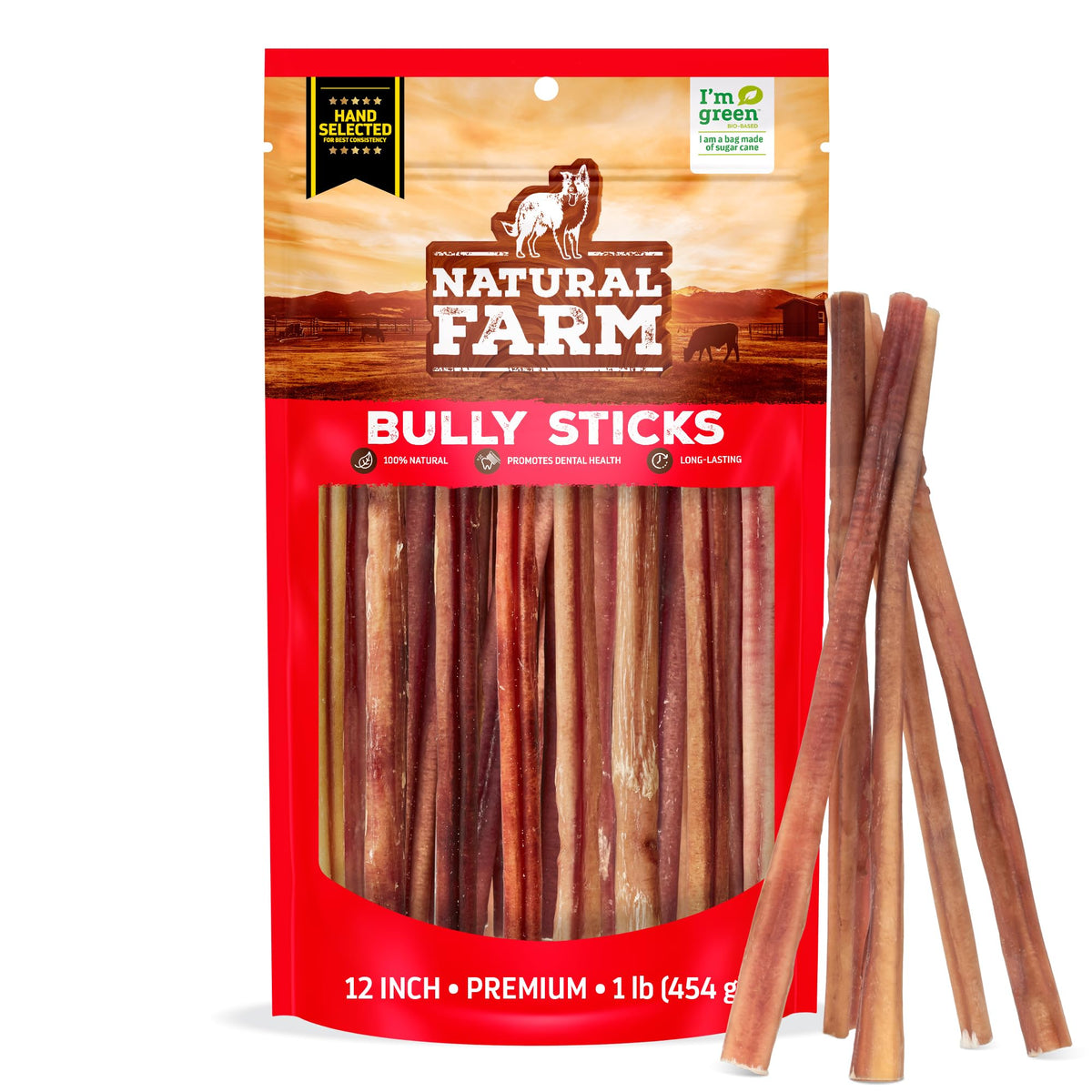 Natural Farm Bâton de bœuf sans odeur 12 pouces, pratique pour récompenses.
