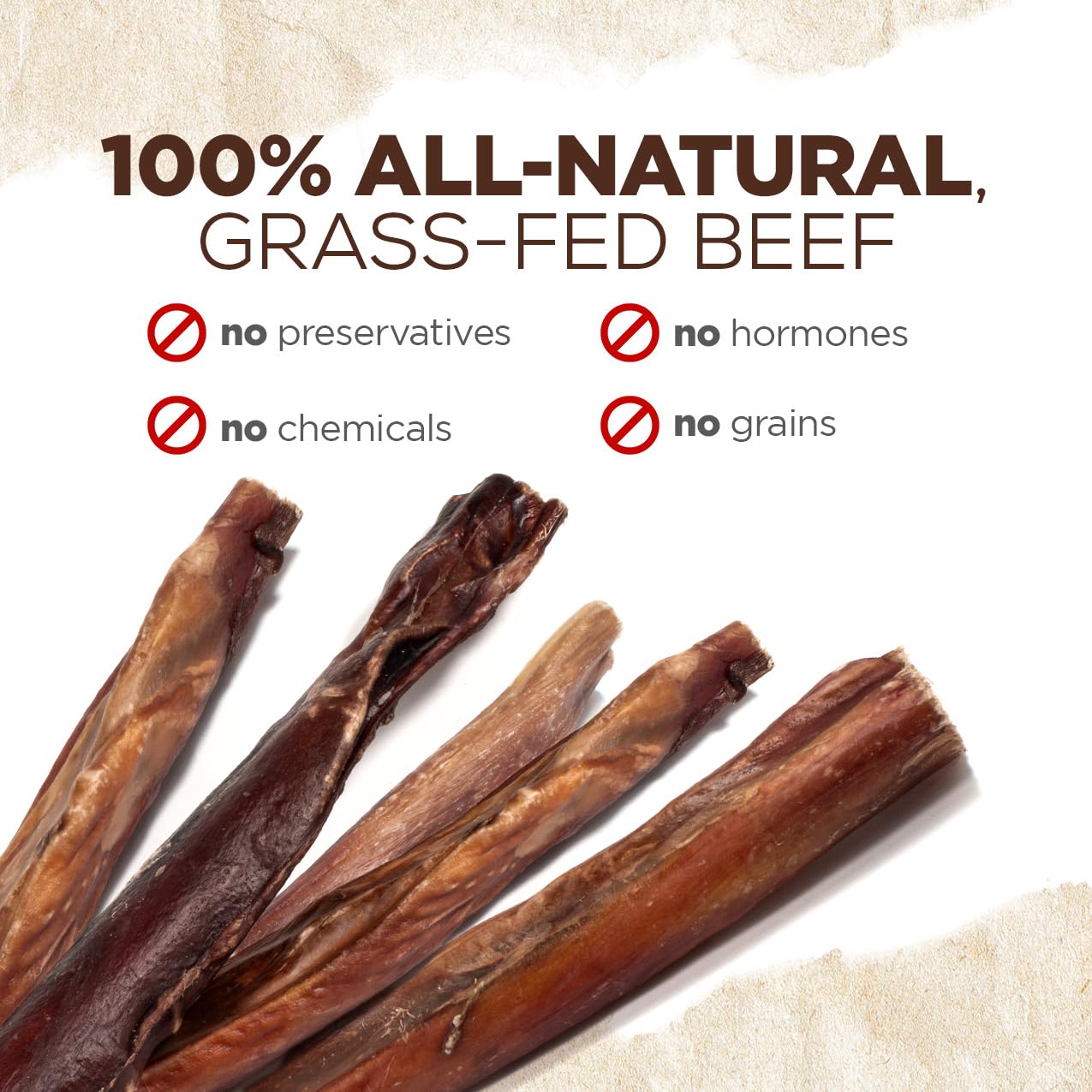 Format 4 pouces Natural Farm Power Bully Sticks adapté aux petits et moyens chiens.