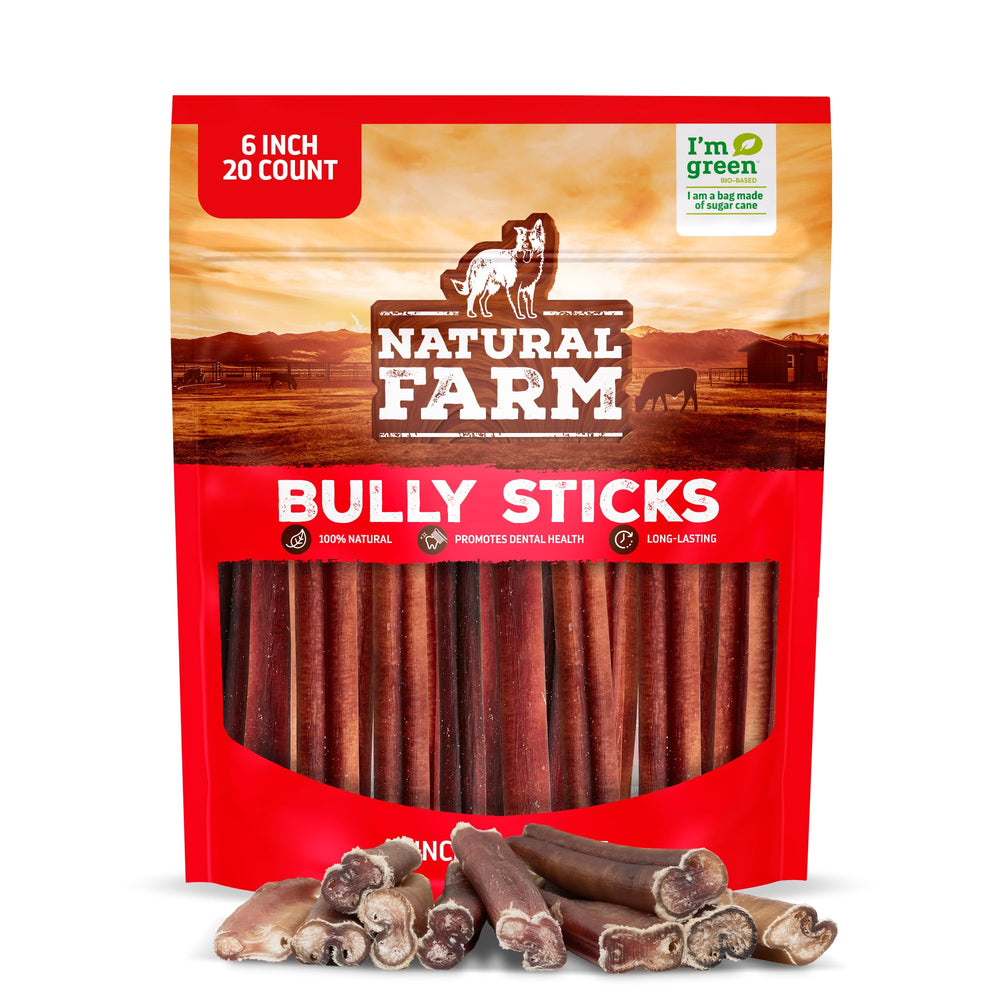 Natural Farm batons-a-macher sans odeur, 6 pouces, pour chiens actifs.