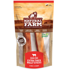 Natural Farm bâtons de boeuf sans odeur, 6 pouces, occupe le chien