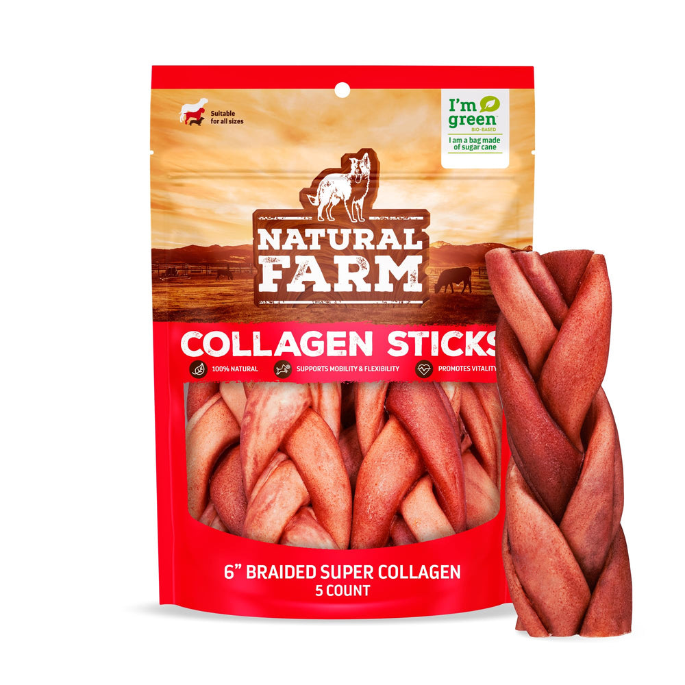 Natural Farm bouchées collagene sans odeur pour chien, 6 pouces, mastication agréable