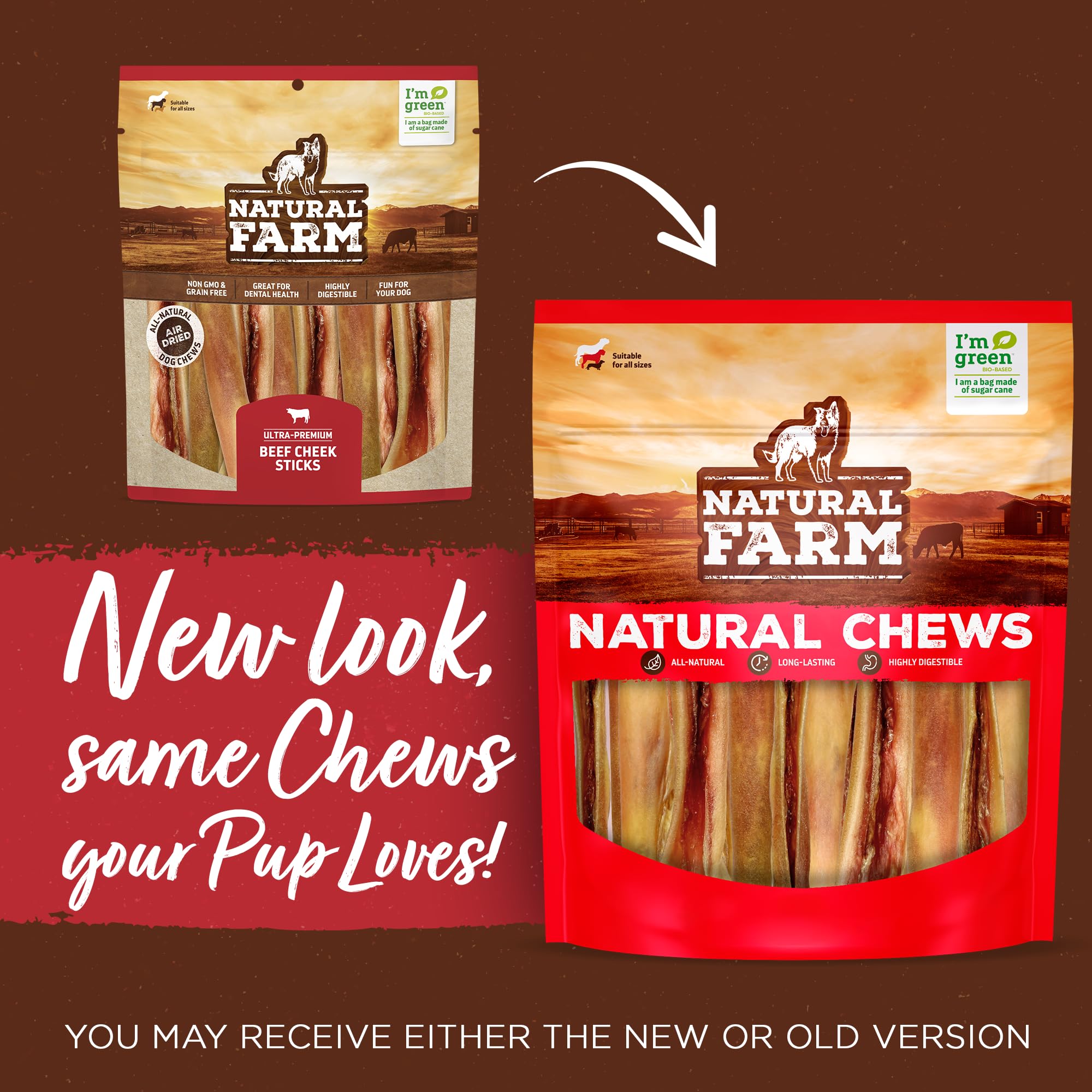 Natural Farm Bully Cheek Stick: ingrédients naturels et boeuf pur.