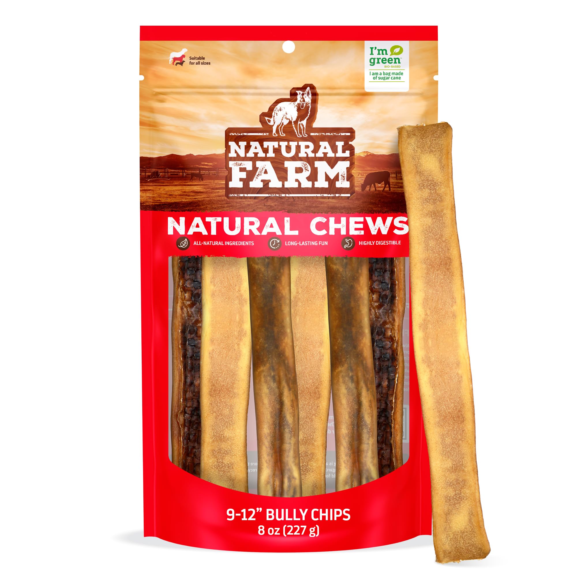 Natural Farm Bully Chips joie boeuf : récompense durable pour chien.