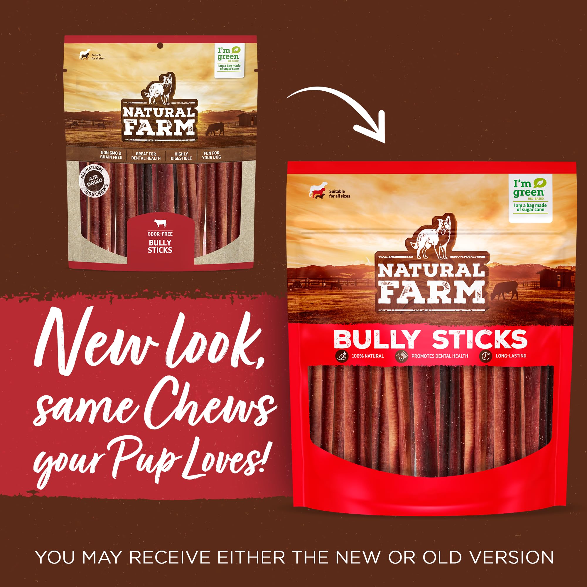 Natural Farm Bully Sticks 100% boeuf pur, récompense idéale pour l'entraînement