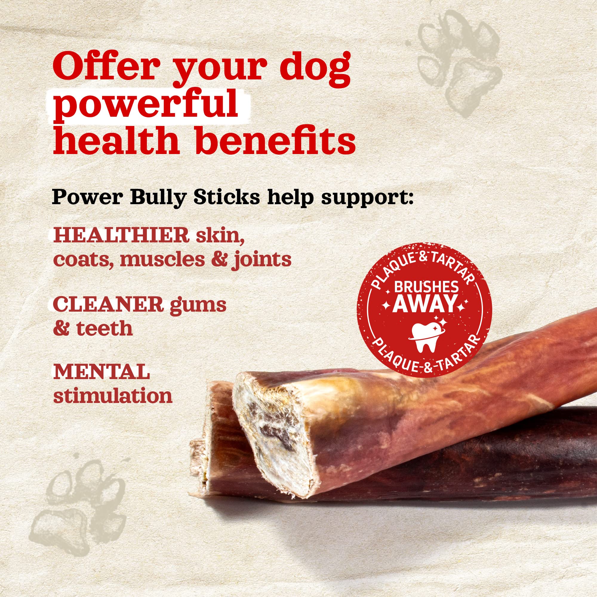 Natural Farm Power Bully Sticks ingrédients naturels, sans additifs chimiques ou hormones.