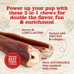 Natural Farm Power Bully Sticks double texture, renforce la mâchoire et la concentration.