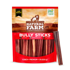 Natural Farm Bully Sticks Sans Odeur, 6 pouces, prêt à l'emploi pour récompense.