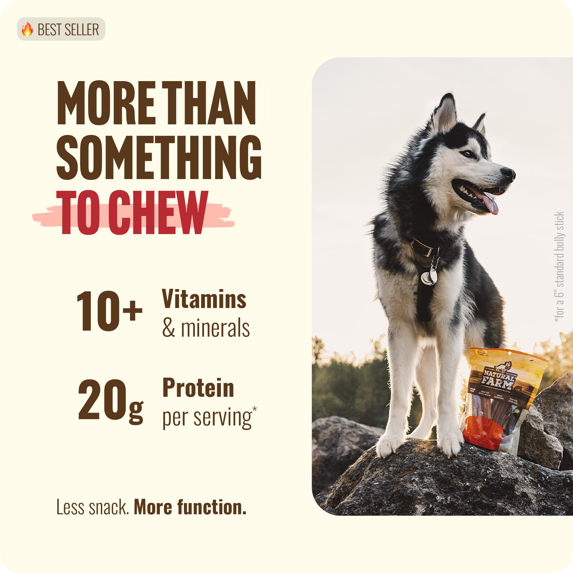 Natural Farm Bully Sticks sans odeur – récompense agréable sans odeur