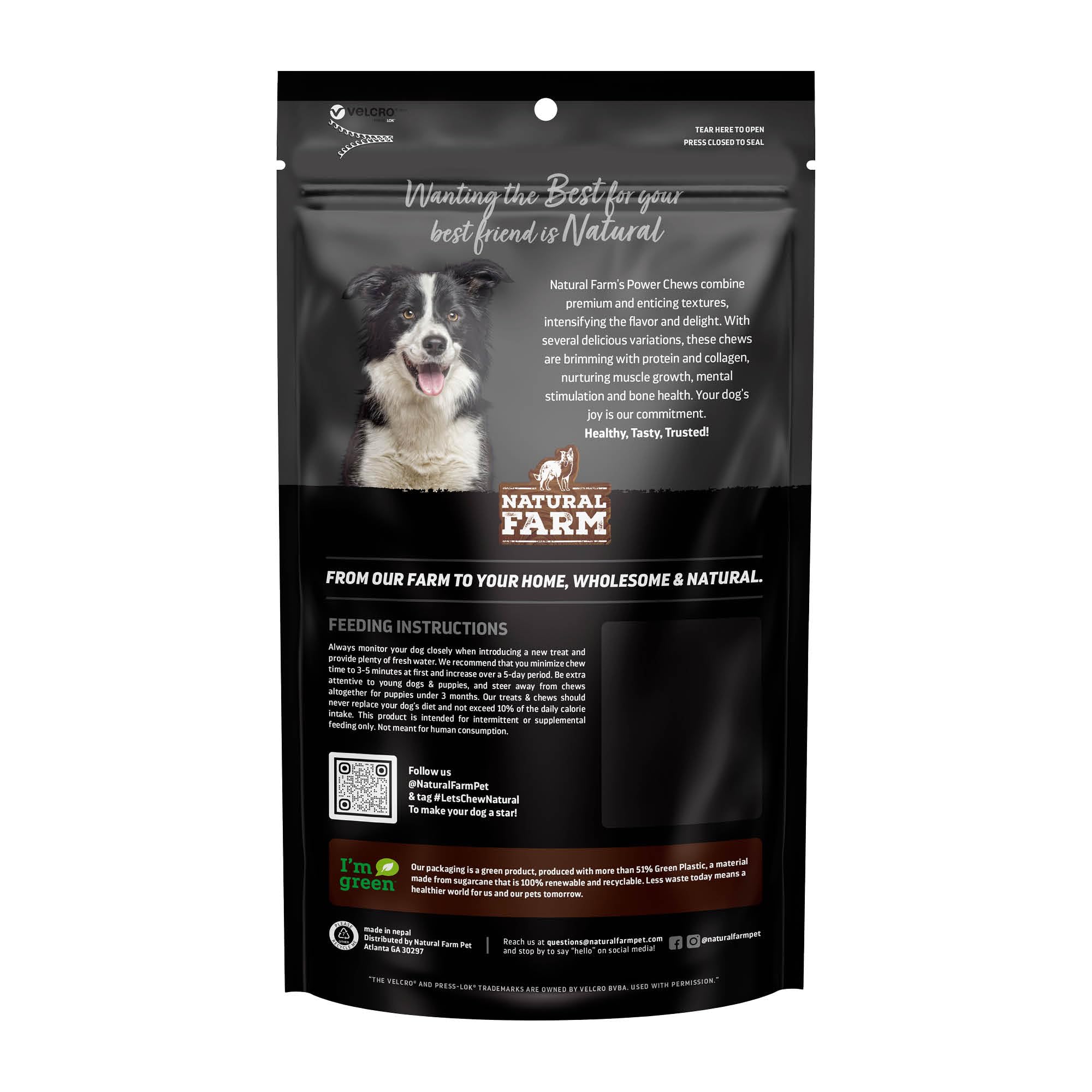 Natural Farm Power Bully Sticks contrôle de qualité et sécurité pour chiens.