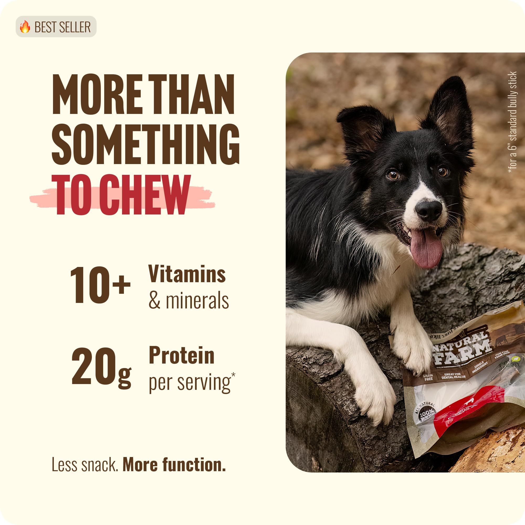 Emballage Natural Farm montrant le bâton collagène pour chiens en lot de 5.