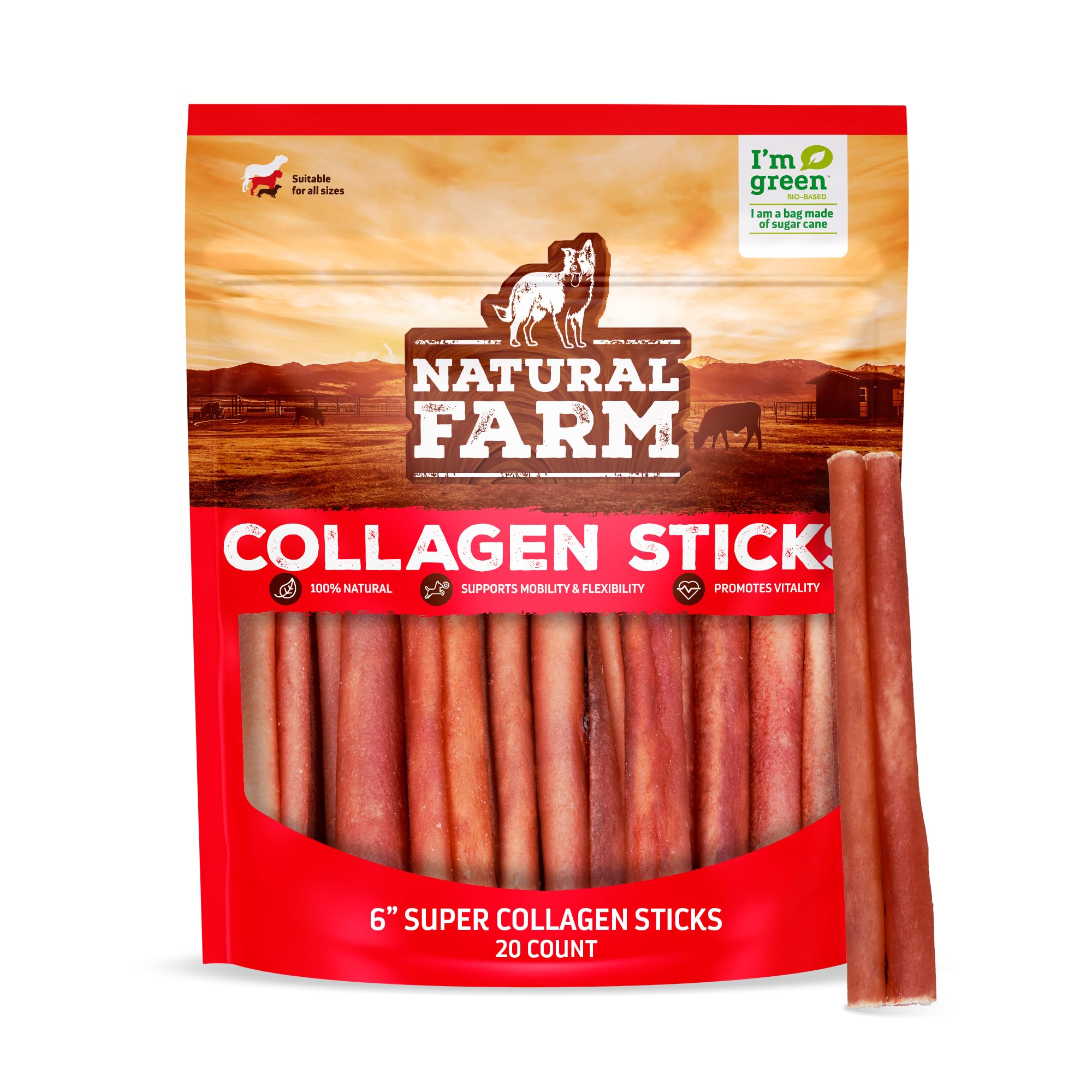 Natural Farm bouchées collagène pour chiens, emballage clair et pratique.