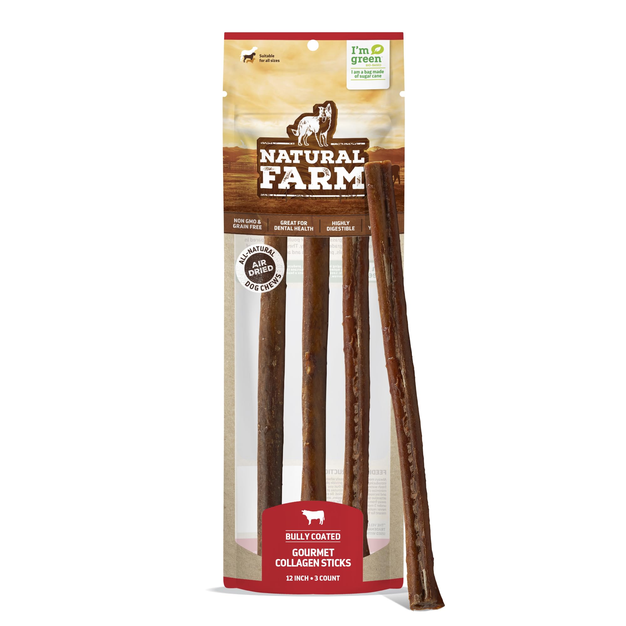 Natural Farm friandises collagène – emballage 6 po, pratique pour chiens moyens.