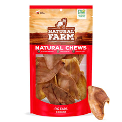 Natural Farm Oreilles de porc en sac, parfaite récompense pour chien.