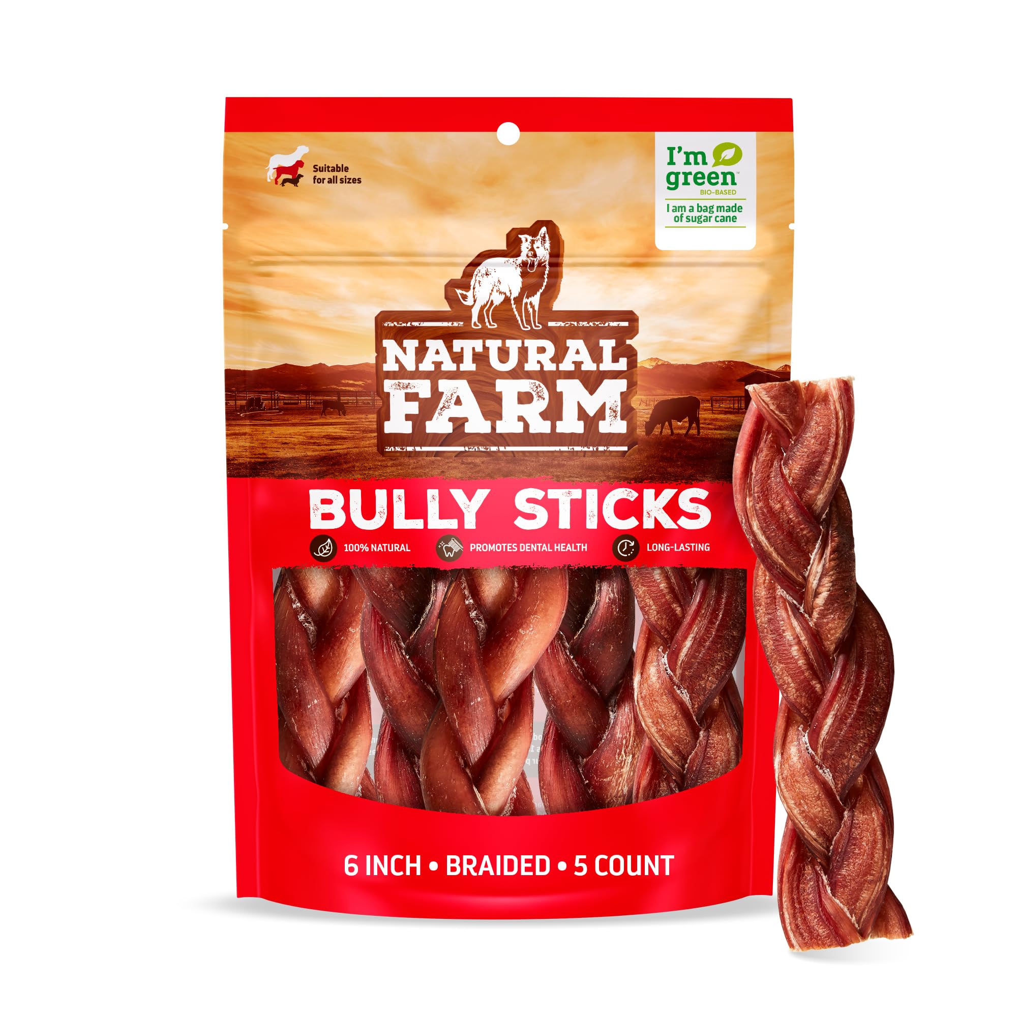 Natural Farm os a macher torsades sans odeur, 6 po, pour chien occupe.