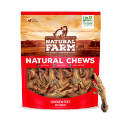 Natural Farm pieds-de-poulet-sans-ongles pour chien, friandise digeste et sûre.